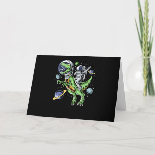 Carte Astronaute Riding T-Rex Dinosaur Astro T-Rex Space