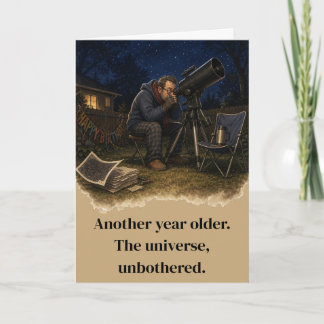 Carte Astronome de jardin rate son propre anniversaire