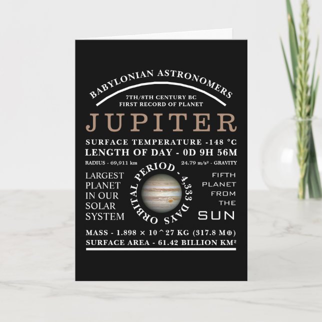 Carte Astronomie détaillée de Planet Jupiter (Devant)