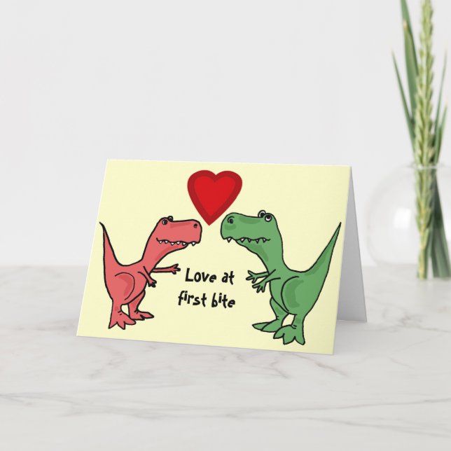 Carte AT- Amour à la première bouchée Dinosaur (Devant)