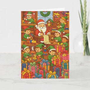 Carte Atelier du Père Noël Elfes Occupés Noël Personnali