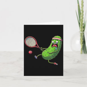 Carte Athlète de pickle tennis courant avec raquette et 