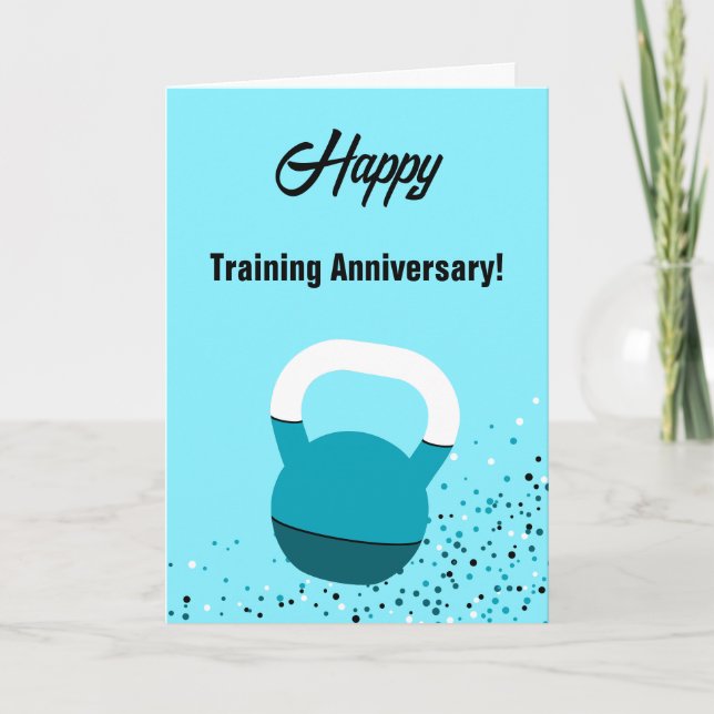 Carte Athlete Kettlebell Happy Training Anniversary (Devant)
