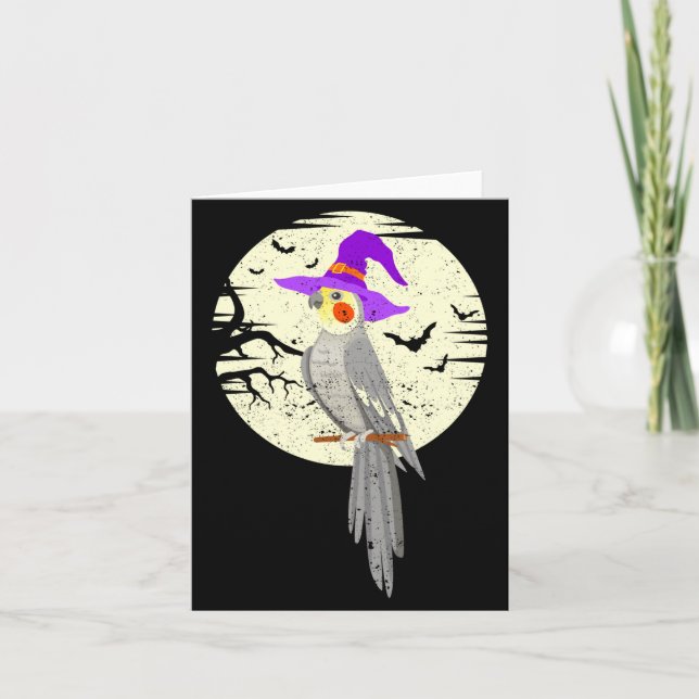 Carte Atiel Bird Witch Hat Funny Halloween Animal Lover  (Devant)