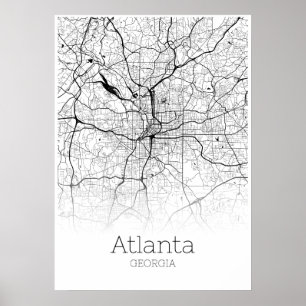 Carte Atlanta - Géorgie - Carte de la ville Poster