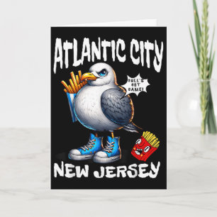 Carte Atlantic City New Jersey Mouette Frites Amusant