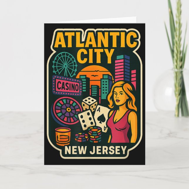 Carte Atlantic City New Jersey Vacation Casino Gaming Ga (Devant)