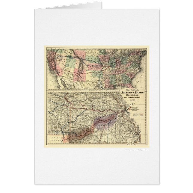 Carte atlantique et Pacifique 1873 de chemin de (Devant)