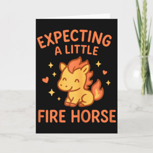 Carte Attendant un petit cheval de feu Maternité mignonn