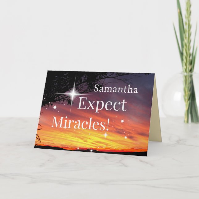 Carte Attendez-vous à Miracles Sparkle Sunset Get Well B (Devant)