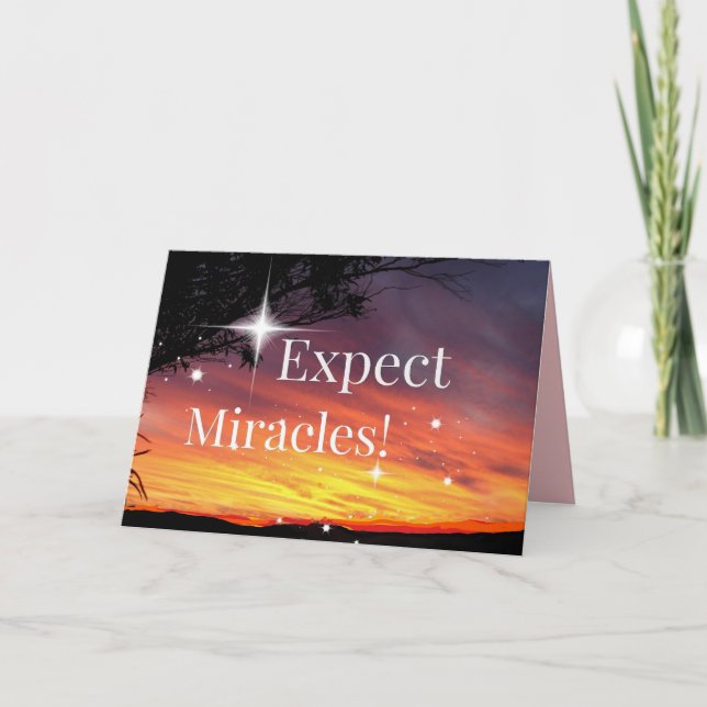 Carte Attendez-vous à Miracles Sparkle Sunset Get Well B (Devant)