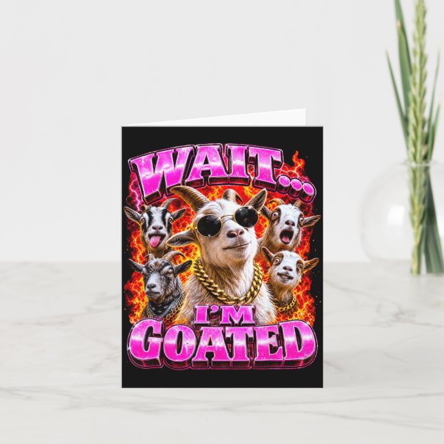 Carte Attends Goated Bootleg Style Bouc Mème Blague Papa (Devant)