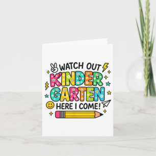 Carte Attention maternelle me voici retour à l'école 