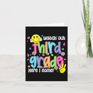 Carte Attention Troisième année Je viens 3e année Retour