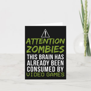 Carte Attention zombies pour les amoureux de joueurs de 