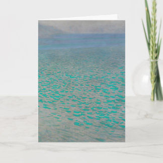 Carte Attersee, peinture de paysage côtier, Gustav Klimt
