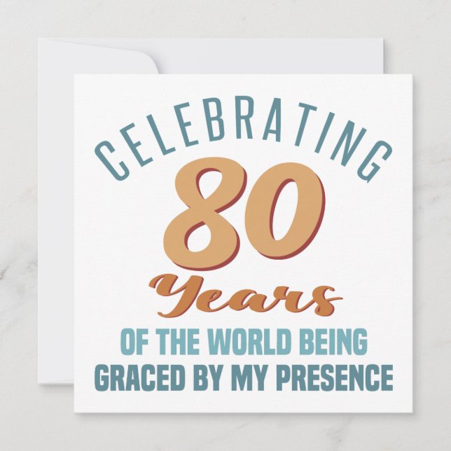 Carte Attitude de 80 ans d'anniversaire impertinente (Devant)