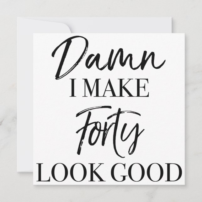 Carte Attitude pour 40 ans (Devant)