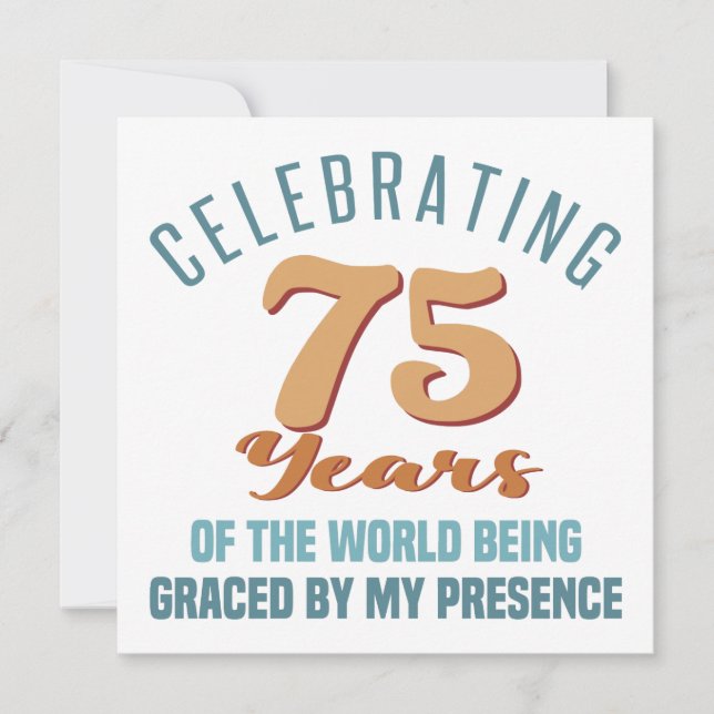 Carte Attitude pour 75e anniversaire sassy (Devant)