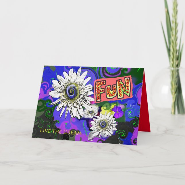 Carte Attraction de fleurs colorées amusante  (Devant)
