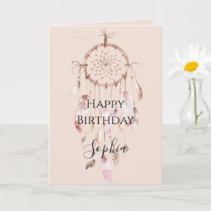 Carte Attrape-rêve Rose Pâle