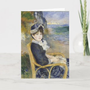 Carte Au bord de la mer, portrait à l'huile, Renoir