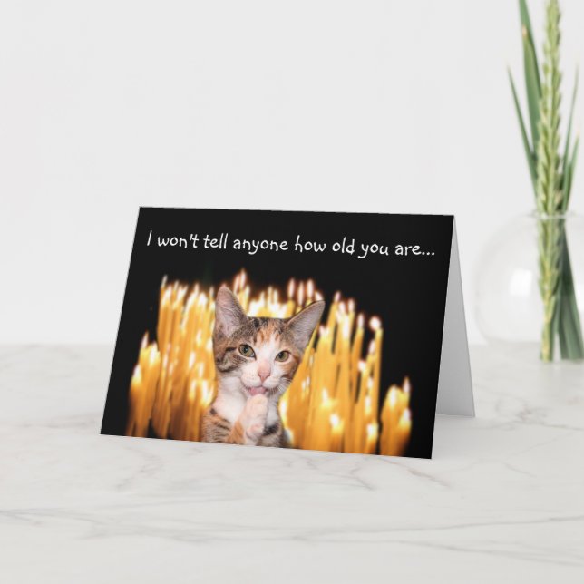 Carte Au-dessus de l'anniversaire du chat de la colline (Devant)