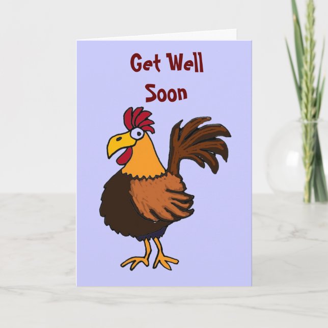 Carte AU- Drôle Rooster Get Well Card (Devant)
