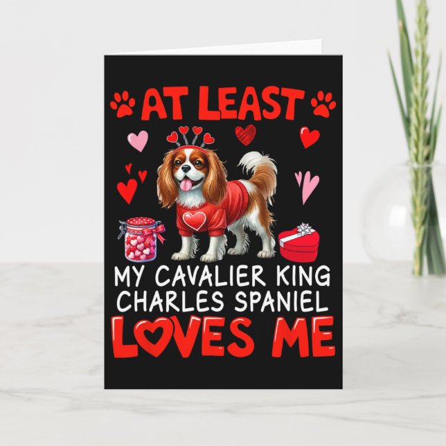 Carte Au moins Cavalier King Charles Spaniel m'aimant V (Devant)