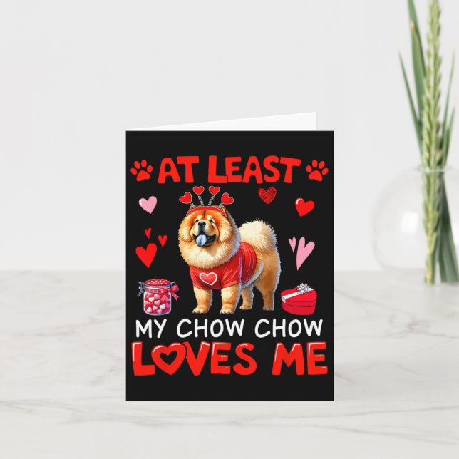 Carte Au moins mon chow chow m'aimant la Saint-Valentin  (Devant)