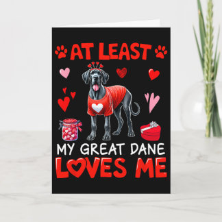 Carte Au moins mon Grand Danois m'aimant la Saint-Valent