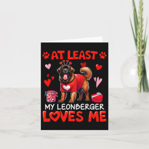 Carte Au moins mon Leonberger m'aimant la Saint-Valentin