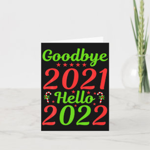 Carte Au revoir 2021 Bonjour 2022 Noël Xmas Bonne Année