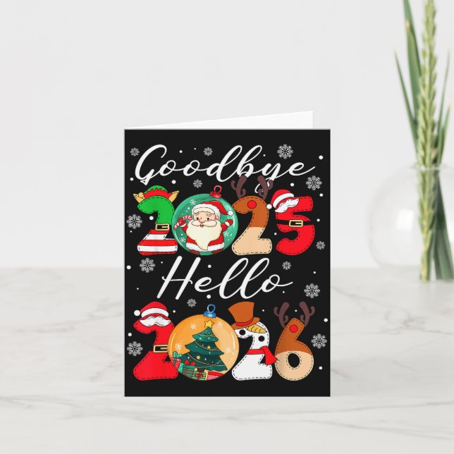 Carte Au revoir 2025 Bonjour 2026 Bonne année Chris (Devant)