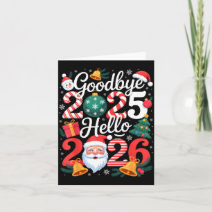 Carte Au revoir 2025 Bonjour 2026 Bonne Année Famille Ma