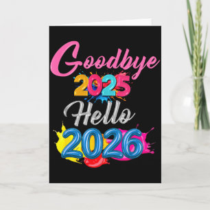 Carte Au revoir 2025 Bonjour 2026 Enfants Drôle Nouvel A