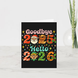 Carte Au revoir 2025 Bonjour 2026 Joyeux Noël Nouvel An 