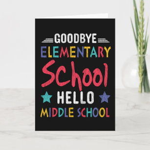 Carte Au revoir école primaire Bonjour enfants du collèg