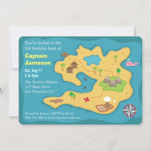 Carte au trésor de l'île, Fête d'anniversaire pira (Devant)