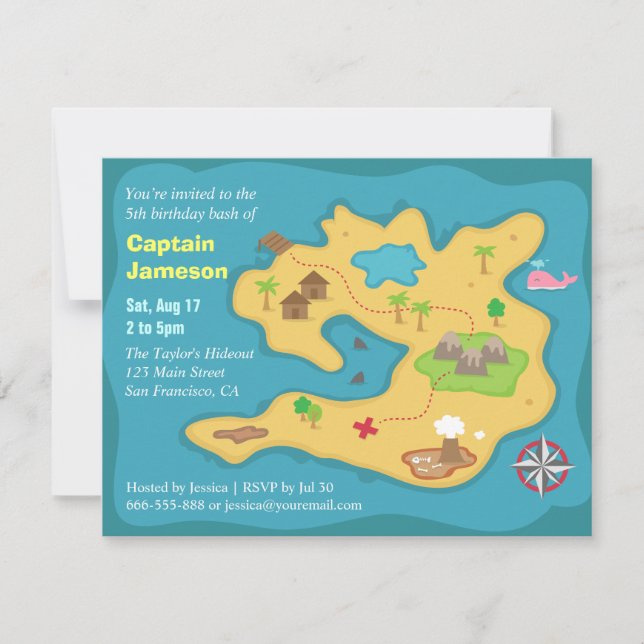 Carte au trésor de l'île, Fête d'anniversaire pira (Devant)