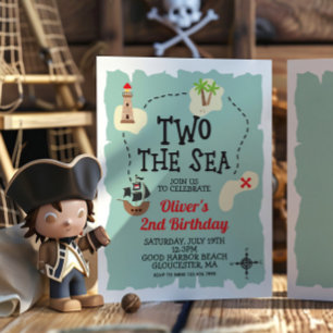 Carte au trésor de pirate Deux à la mer 2e anniver