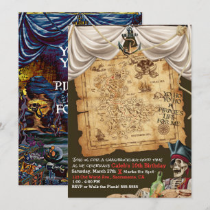 Carte au trésor de pirate sous la mer Fête d'anniv