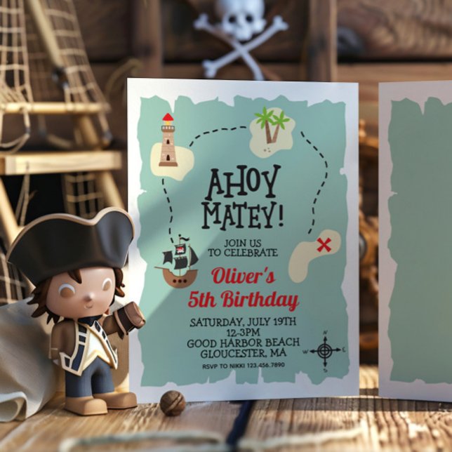 Carte au trésor pirate Invitation d'anniversaire (Créateur téléchargé)