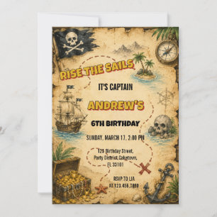 Carte au trésor pirate vintage pour l'anniversaire