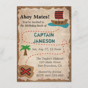 Carte au trésor, Thème Pirate pour Anniversaire