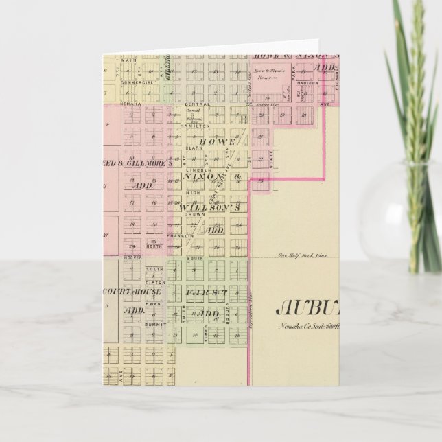 Carte Auburn, Nebraska (Devant)