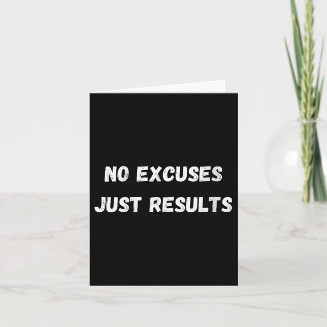 Carte Aucun Excuses, juste des résultats - Bodybuilding  (Devant)