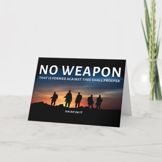 Carte Aucune Arme Formée Contre Vous Prospère Bible (Devant)