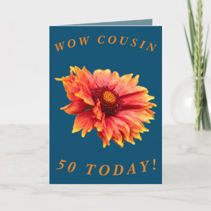 Carte audacieuse Floral 50e anniversaire pour Cous