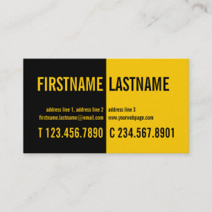 Carte audacieuse moderne de profil de jaune de